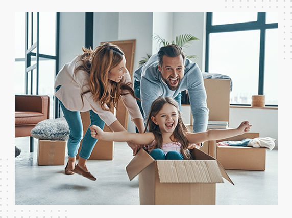 happy family with new mortgage